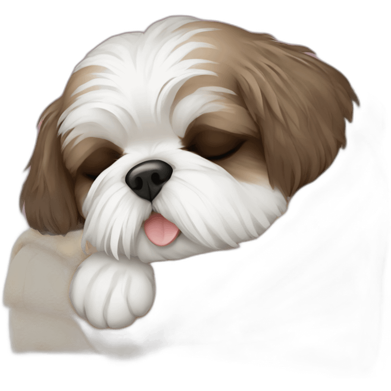 Shih tzu dog sleeping with blanket emoji