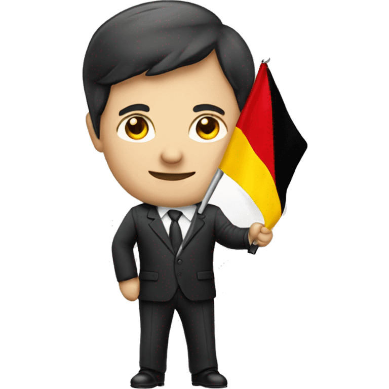 busines man holding german flag emoji