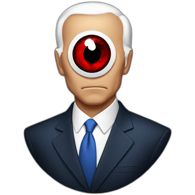 Biden with a sharingan emoji