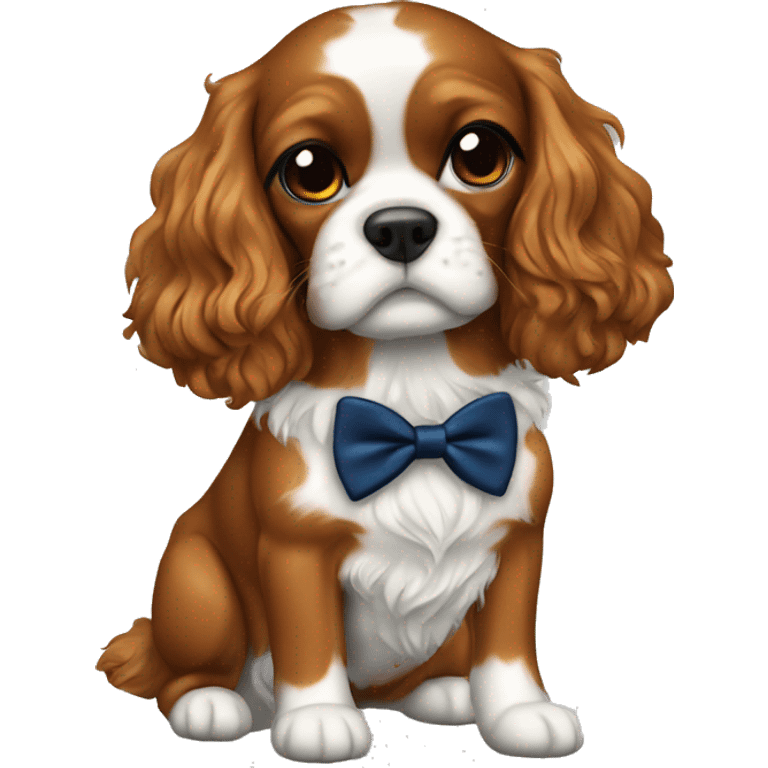 Cavalier with bowtie charm emoji