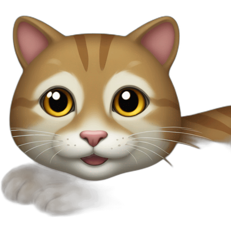 Un chat sur une loutre emoji