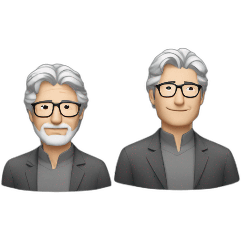 Richard Gere with barely grey hair and with beard and glasses emoji