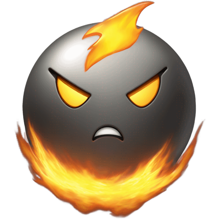 Metal Kirby ball with thrust flame back emoji