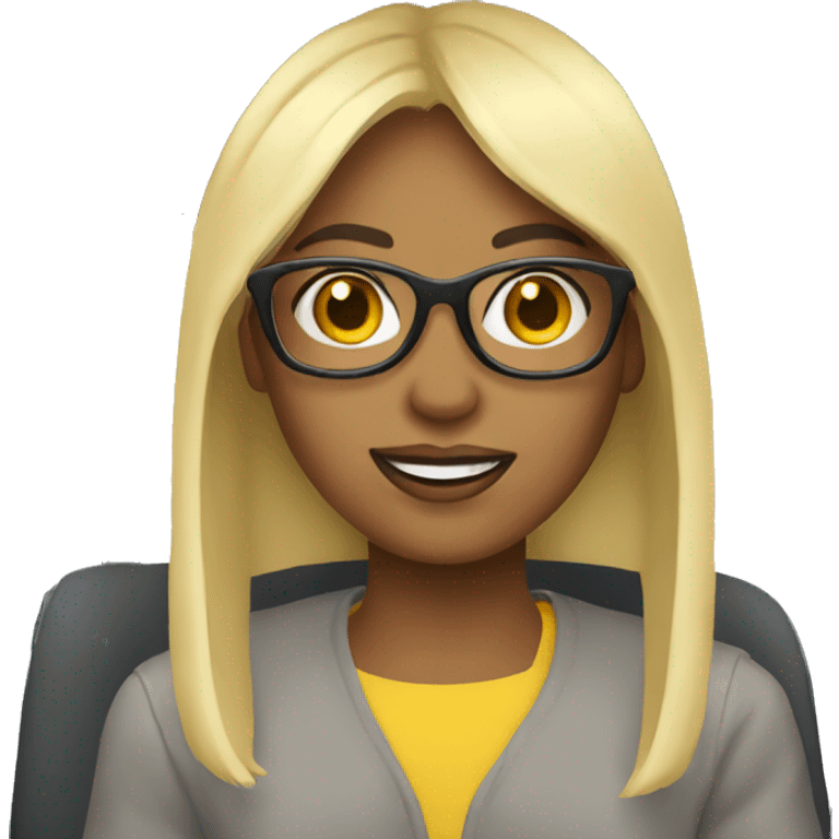 girl driving blonde glasses emoji