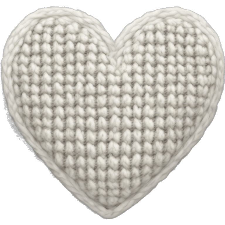 Knitted white heart emoji