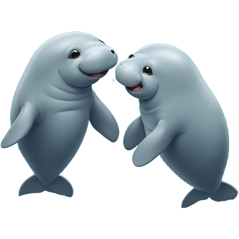 Manatees in love emoji