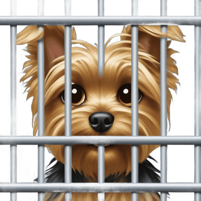 Yorkie behind bars emoji