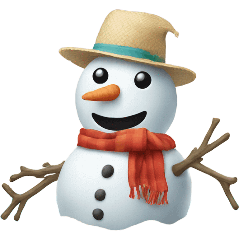 snowman in beach emoji