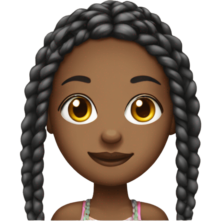 Black girl with box braids emoji