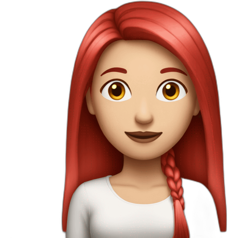 girl-long-straight-rosered-hair-partying-face emoji