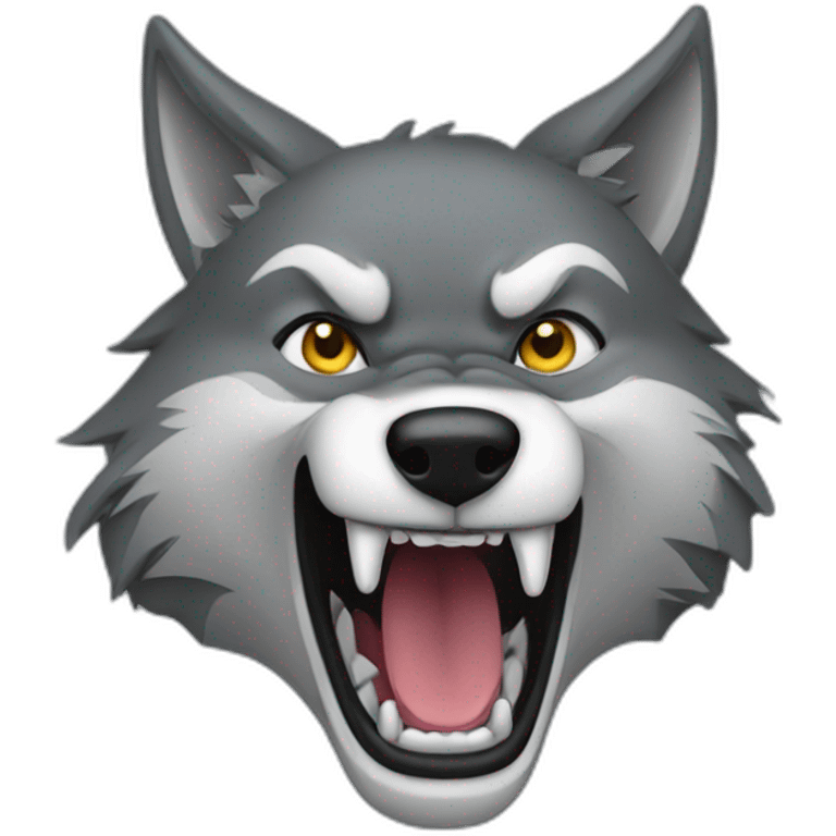 female wolf growling emoji