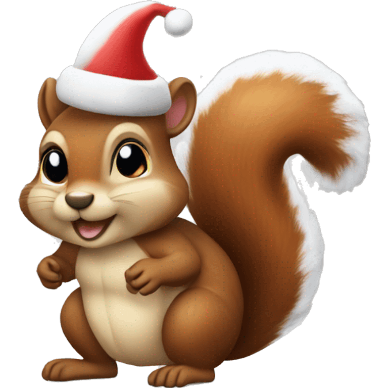 Squirrel Santa holiday lights emoji