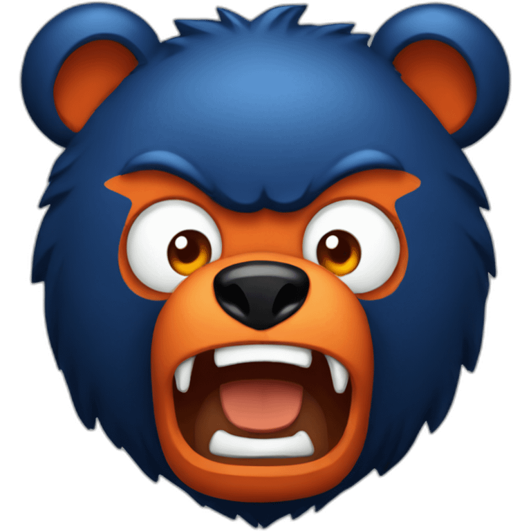 Dark Blue Orange angry bear emoji