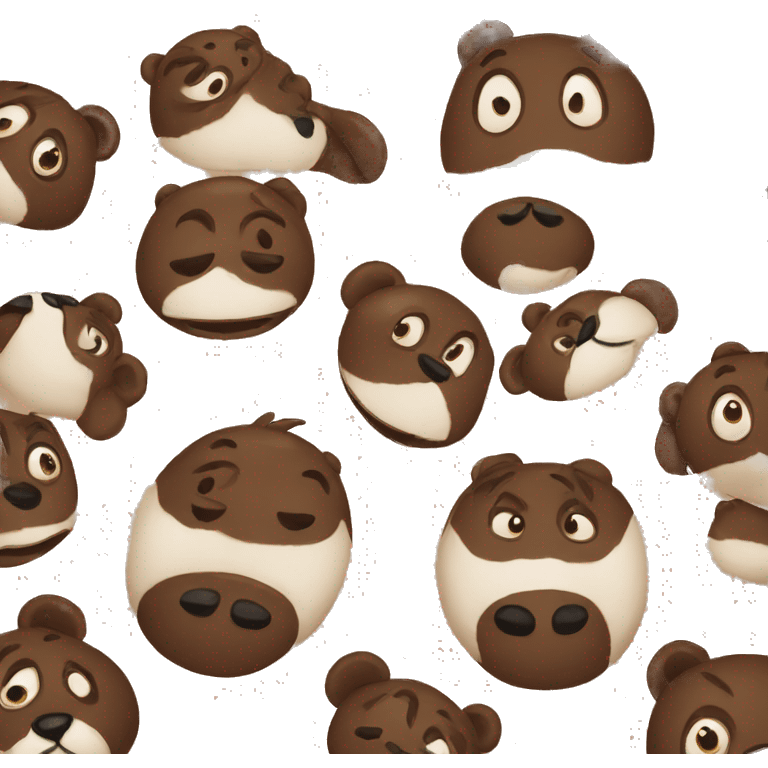 brown and panda face emoji