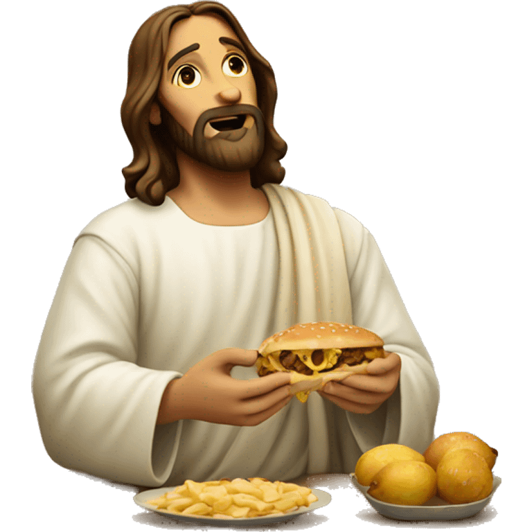 Jesus eating  emoji