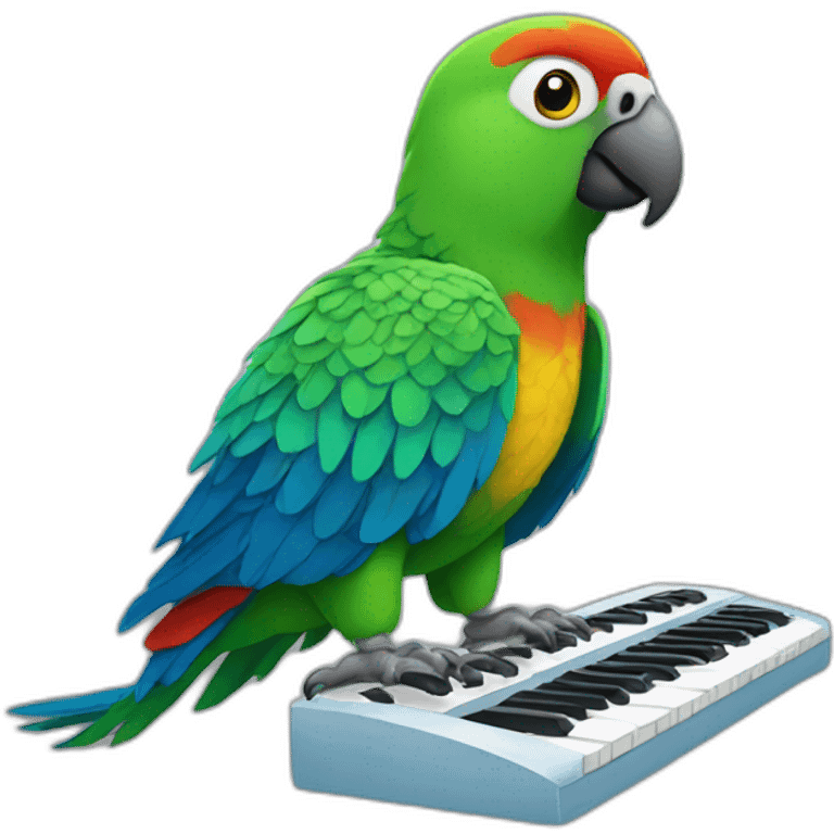 parrot working keyboard emoji