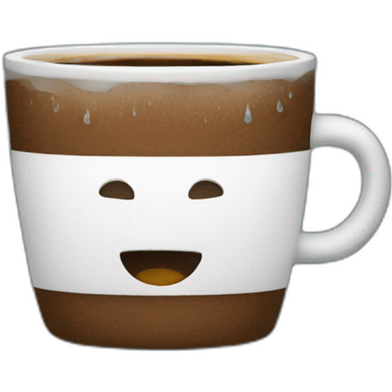 Raining  with coffee emoji