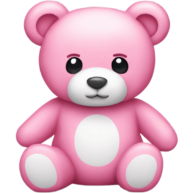 Pink teddy bear with white slats emoji