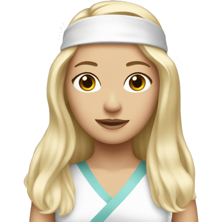 a long haired blond-haired women with a white medical head bandage emoji