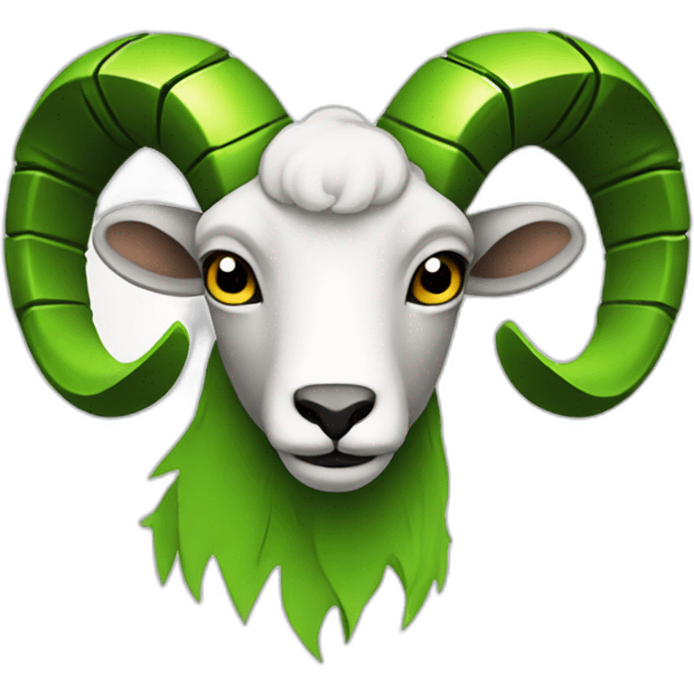 A logo of a ram with a bob and a monster energy emoji