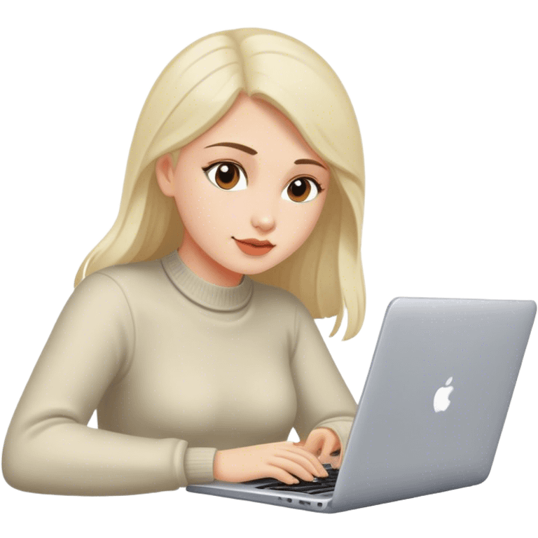 Russian girl with a laptop emoji