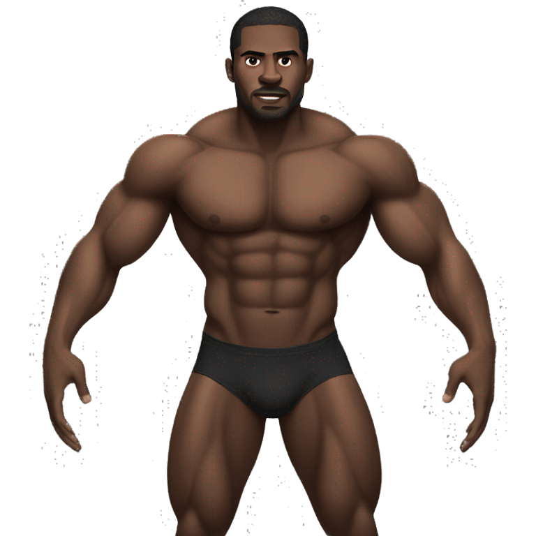 black man muscular emoji