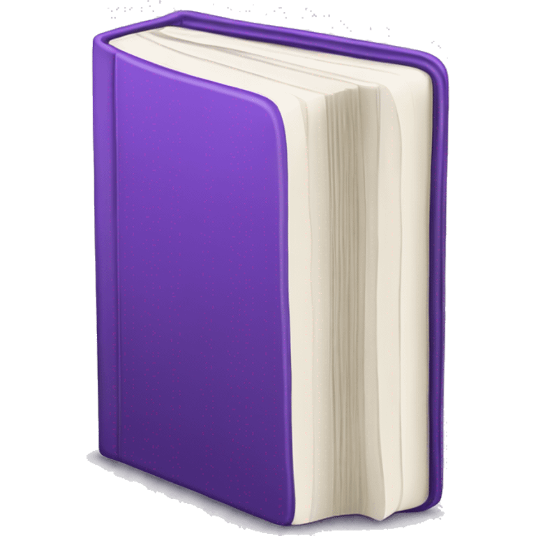 Closed book with purple cover, white pages, black spine (standing upright) emoji