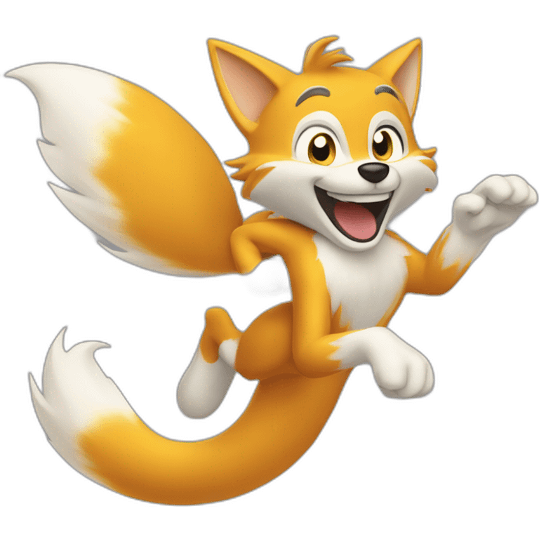 miles tails prower, flying emoji