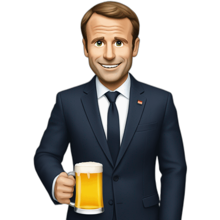 Macron qui boit une bière emoji