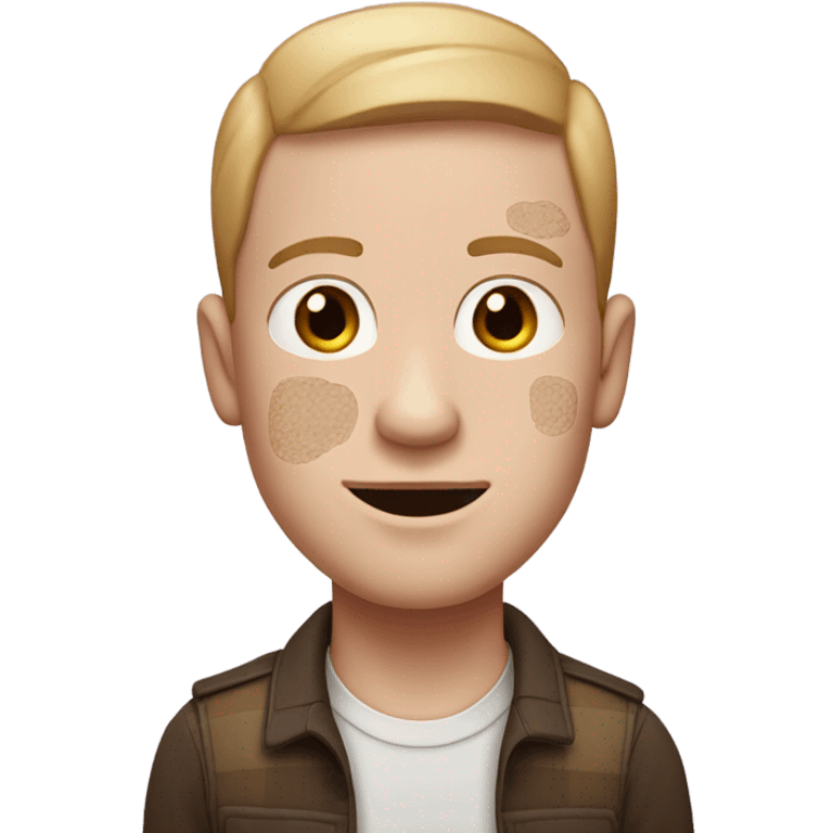 White man with vitiligo  emoji