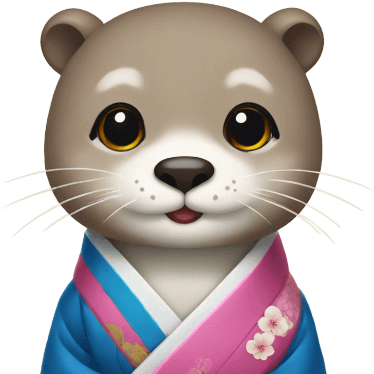 a otter face wearing traditional korean hanbok emoji