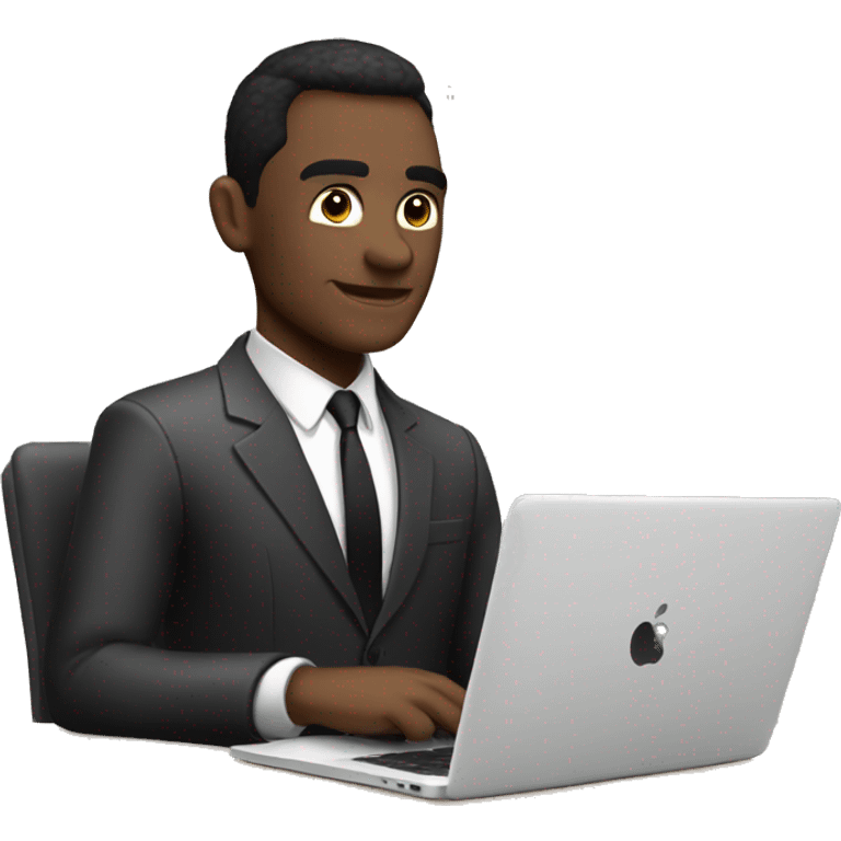 Agent007 WHITE MALE working on MacBook emoji