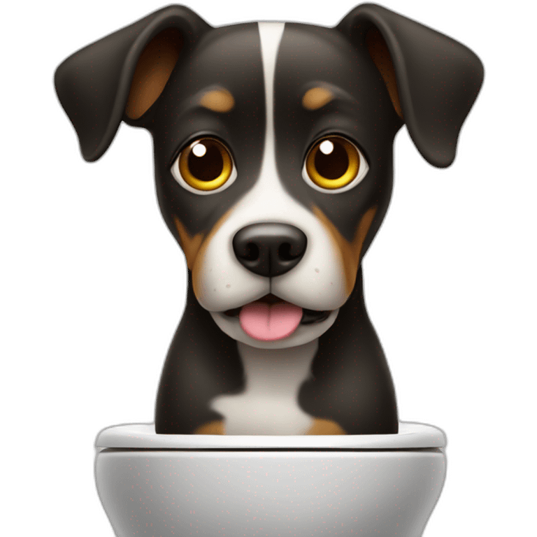 Dog on a toilet emoji