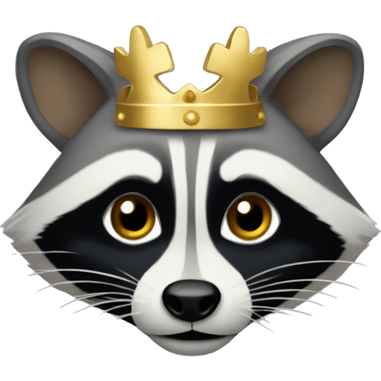 A raccoon with a little gold crown emoji