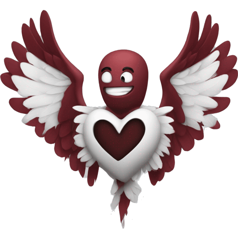 Dark red heart with white wings  emoji