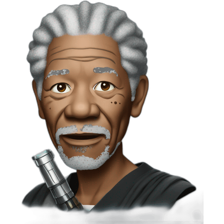 morgan freeman with Lightsaber emoji