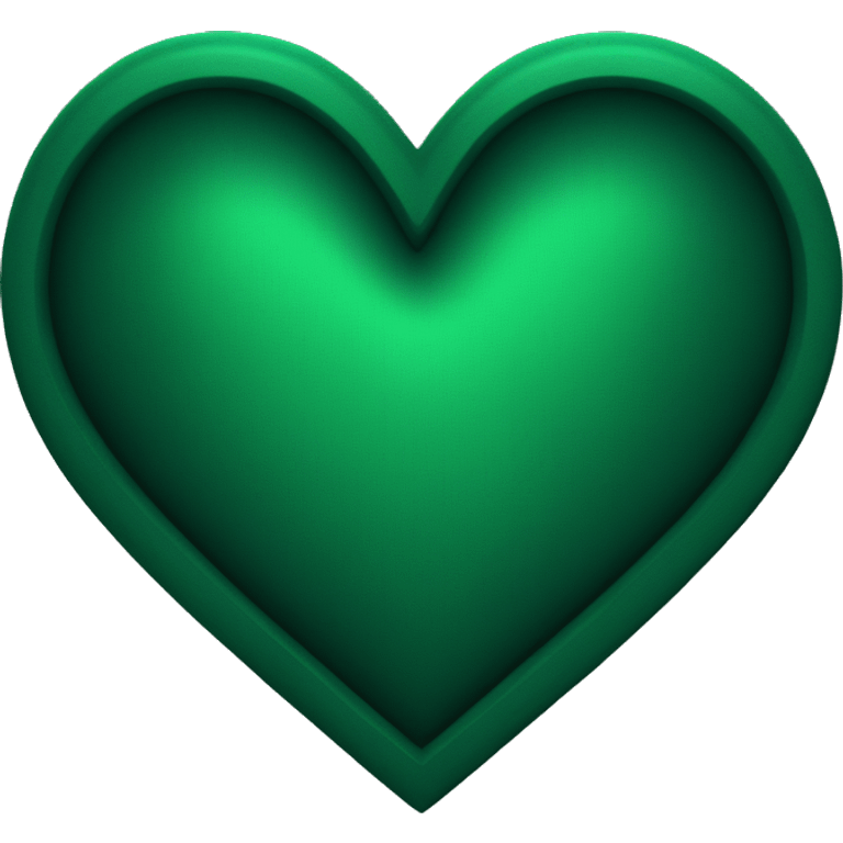 Dark green heart in iphone design emoji