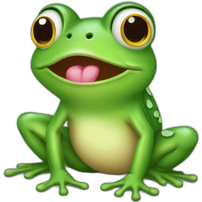 a green frog that is in love emoji