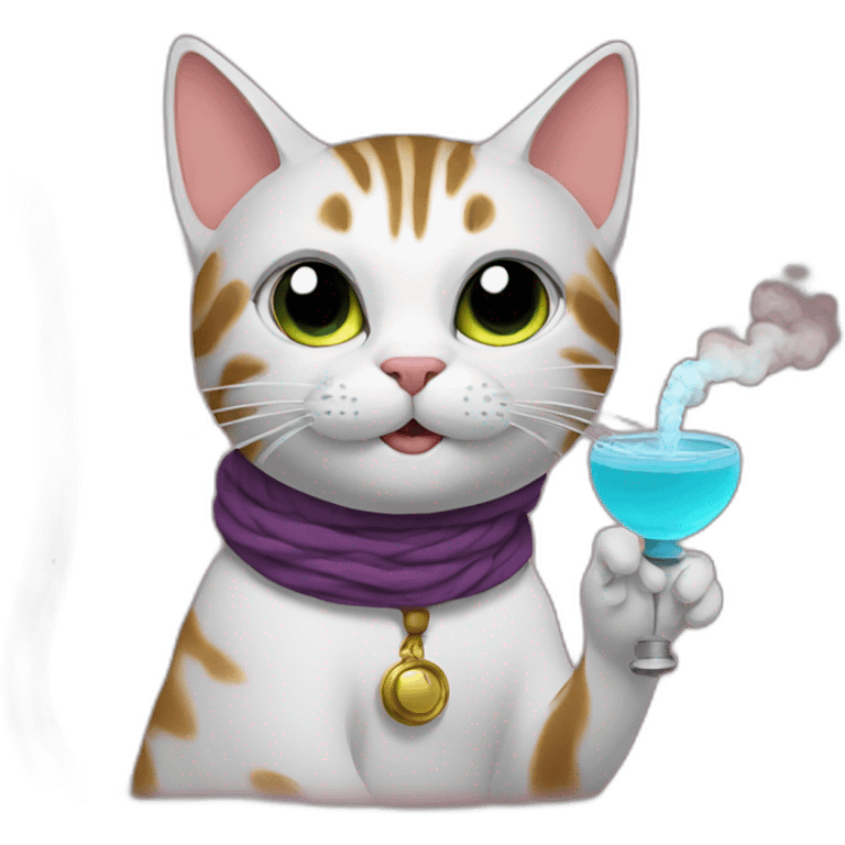 Cat with a hookah emoji