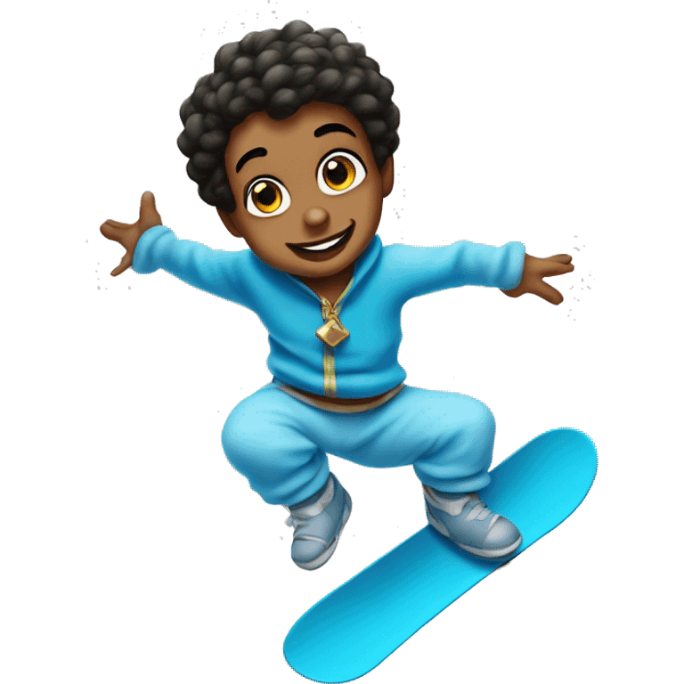 baby blue genie from aladin do snowboard emoji