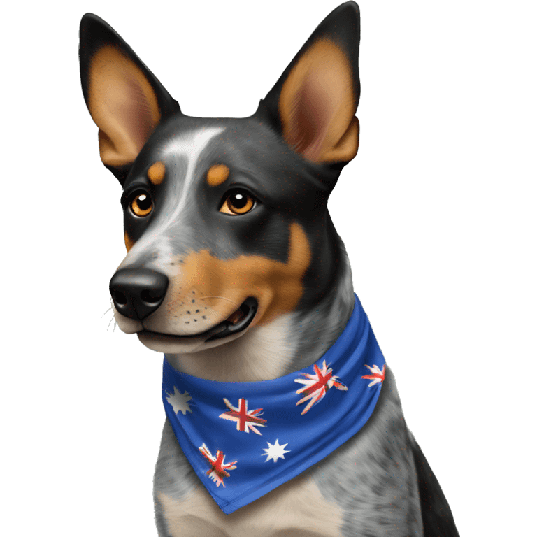 Australian cattle dog with neck bandana emoji