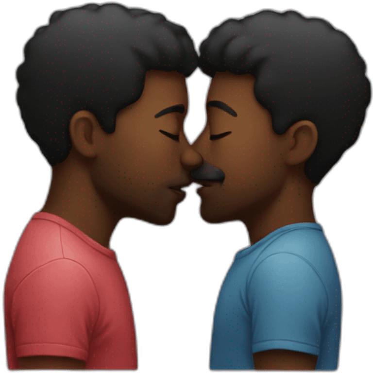 Black men kissing emoji