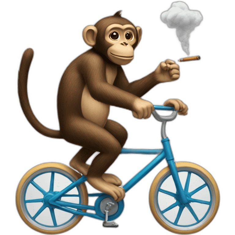 a monkey riding a unicycle while smoking emoji