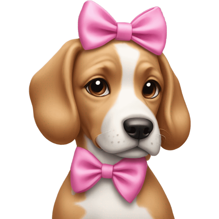 Dog with a pink bow emoji