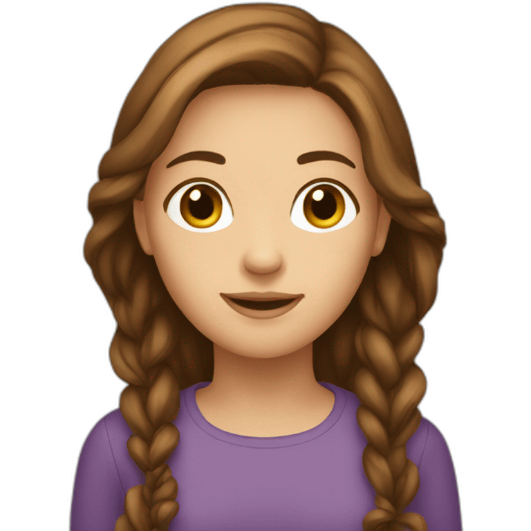 girl-brown-hair,with-computer emoji