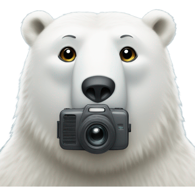 Polar bear with wildlife camera emoji