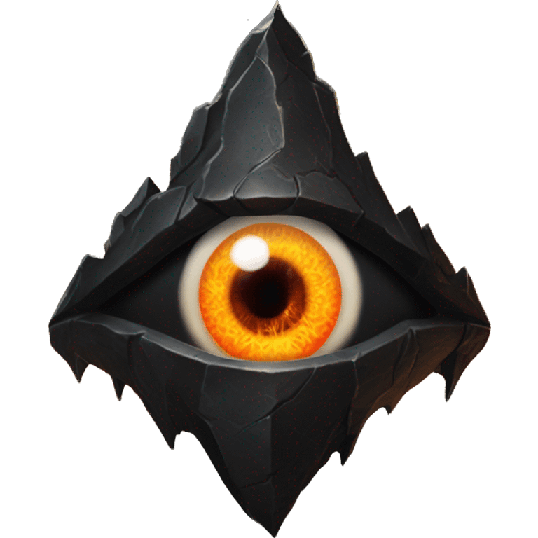 Eye of Sauron with glowing orange iris, set in a dark tower of Mordor emoji