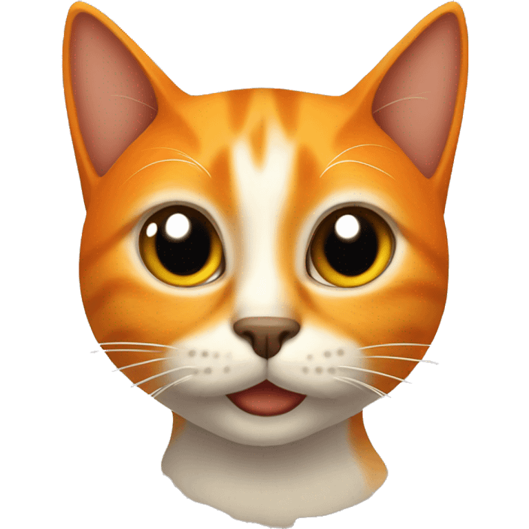 Gato naranja como una mandarina emoji