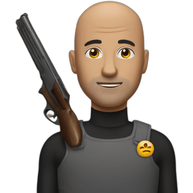 bald man shotgun emoji