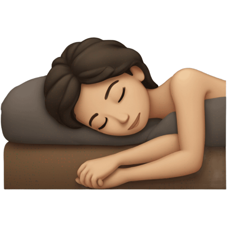 Brunette girl sleepin emoji